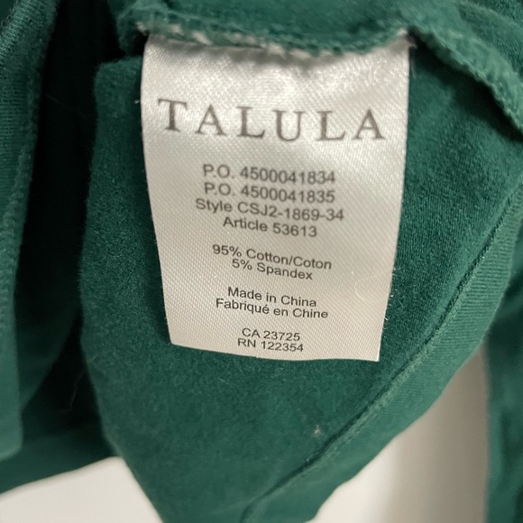 Emerald Green ARITZIA TALULA Mellus Cropped long sleeve T-shirt size S - Picture 4 of 7